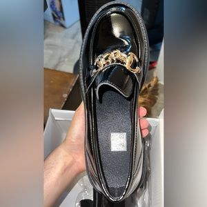 Chain decor slip on loafers